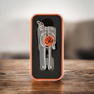 Pocket Knife Stainless Steel Multi-Tool Keychain with Pliers Silver